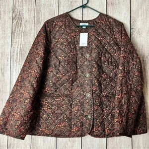 Croft & Barrow Quilted Floral Jacket 1X